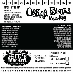 Oskar Blues Brewery Barrel Aged Jefes Horchata