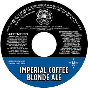 Southern Tier Brewing Company Imperial Coffee Blonde Ale