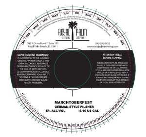 Royal Palm Brewing Company Marchtoberfest German-style Pilsner