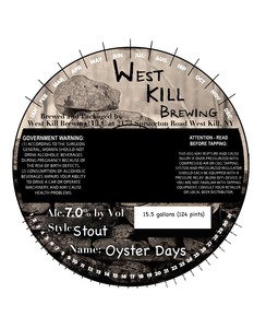 West Kill Brewing Oyster Days March 2022