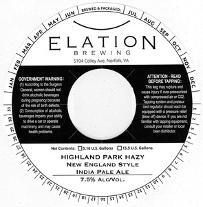 Elation Brewing Highland Park Hazy