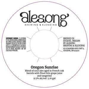 Alesong Brewing & Blending Oregon Sunrise March 2022