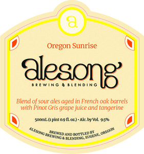 Alesong Brewing & Blending Oregon Sunrise March 2022