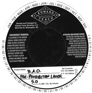Edward Teach Beer Co B.a.d. Lager March 2022