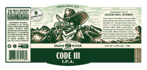 Snake River Brewing Code Iii I.p.a. March 2022
