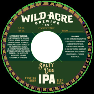 Wild Acre Brewing Co Salty Dog IPA