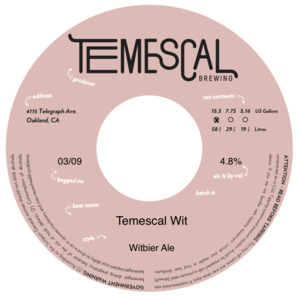 Temescal Brewing Temescal Wit