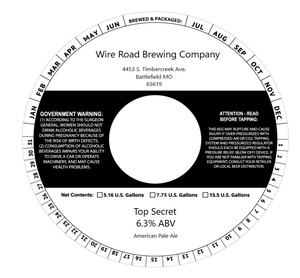 Wire Road Brewing Company Top Secret March 2022
