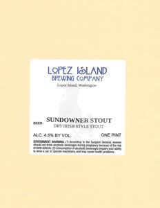Lopez Island Brewing Company Sundowner Stout Dry Irish Style Stout