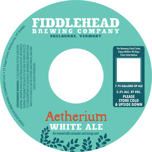 Fiddlehead Brewing Company Aetherium White Ale March 2022