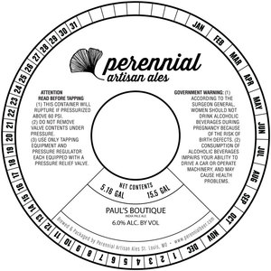 Perennial Artisan Ales Paul's Boutique March 2022