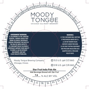 Moody Tongue Star Fruit India Pale Ale March 2022