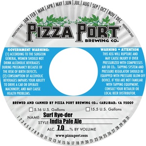 Pizza Port Brewing Co. Surf Rye-der