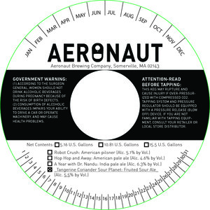 Aeronaut Tangerine Coriander Sour Planet March 2022