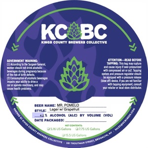 Kings County Brewers Collective Mr. Pomelo March 2022