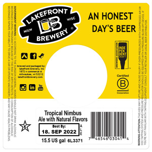 Lakefront Brewery Tropical Nimbus March 2022