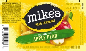 Mike's Hard Lemonade Apple Pear March 2022