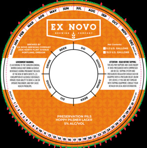 Ex Novo Brewing Company Preservation Pils March 2022