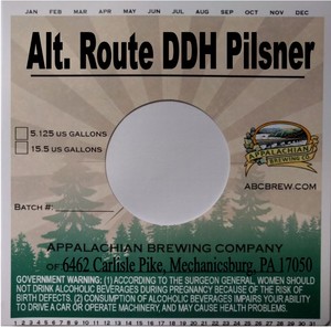 Appalachian Brewing Company Alt. Route Ddh Pilsner March 2022