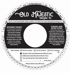 Old Majestic Brewing Company Beauty In The Coast Blonde Ale March 2022