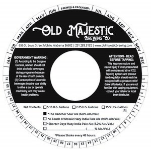 Old Majestic Brewing Company The Rancher Sour Ale March 2022