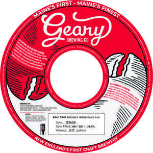 Geary Brewing Co Epic Trip Double India Pale Ale March 2022