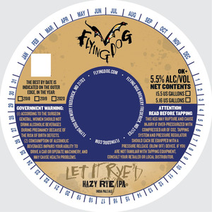 Flying Dog Brewery Let It Rye'd Hazy Rye IPA