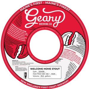 Geary Brewing Co Welcome Home Stout March 2022