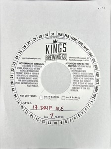 Kings Brewing Co 17 Drip Ale