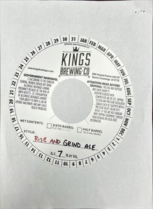 Kings Brewing Co Rise And Grind Ale