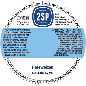 2sp Brewing Company Hefeweizen