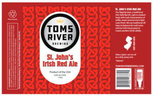 Toms River Brewing St. John's Irish Red Ale March 2022