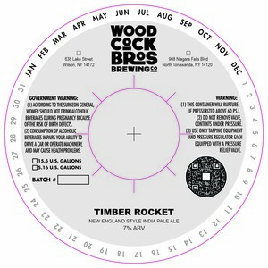 Woodcock Brothers Brewing Co. Timber Rocket - New England Style India Pale Ale March 2022