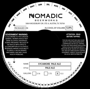 Sycamore Pale Ale March 2022