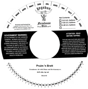 Logsdon Farmhouse Ales Pruim 'n Brett