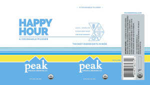 Peak Organic Brewing Co. Happy Hour April 2022