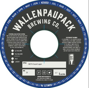 Wallenpaupack Brewing Co. Nepa Export Lager