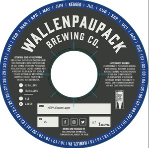 Wallenpaupack Brewing Co. Nepa Export Lager March 2022