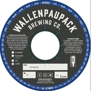 Wallenpaupack Brewing Co. No Frils Pils March 2022