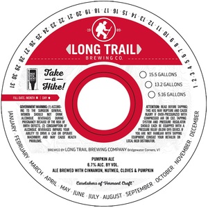 Long Trail Brewing Co. Pumpkin Ale March 2022