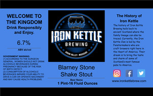 Iron Kettle Brewing Blarney Stone Shake Stout March 2022