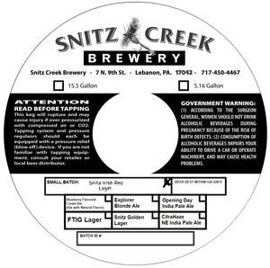 Snitz Creek Brewery Snitz Irish Red