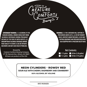 Creature Comforts Brewing Co. Neon Cylinders - Rowdy Red April 2022