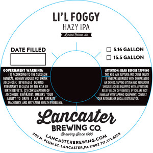 Lancaster Brewing Co. Li'l Foggy