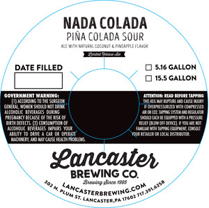Lancaster Brewing Co. Nada Colada April 2022