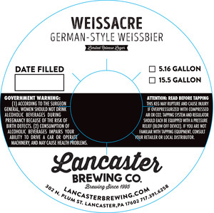 Lancaster Brewing Co. Weissacre April 2022