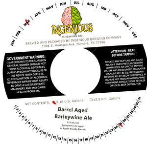 Ingenious Brewing Co. Barrel Aged Barleywine Ale