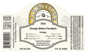 Firestone Walker Brewing Company Orange Bitters Parabola April 2022