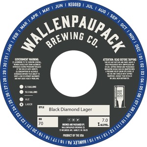 Wallenpaupack Brewing Co. Black Diamond Lager
