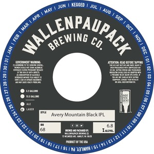 Wallenpaupack Brewing Co. Avery Mountain Black Ipl